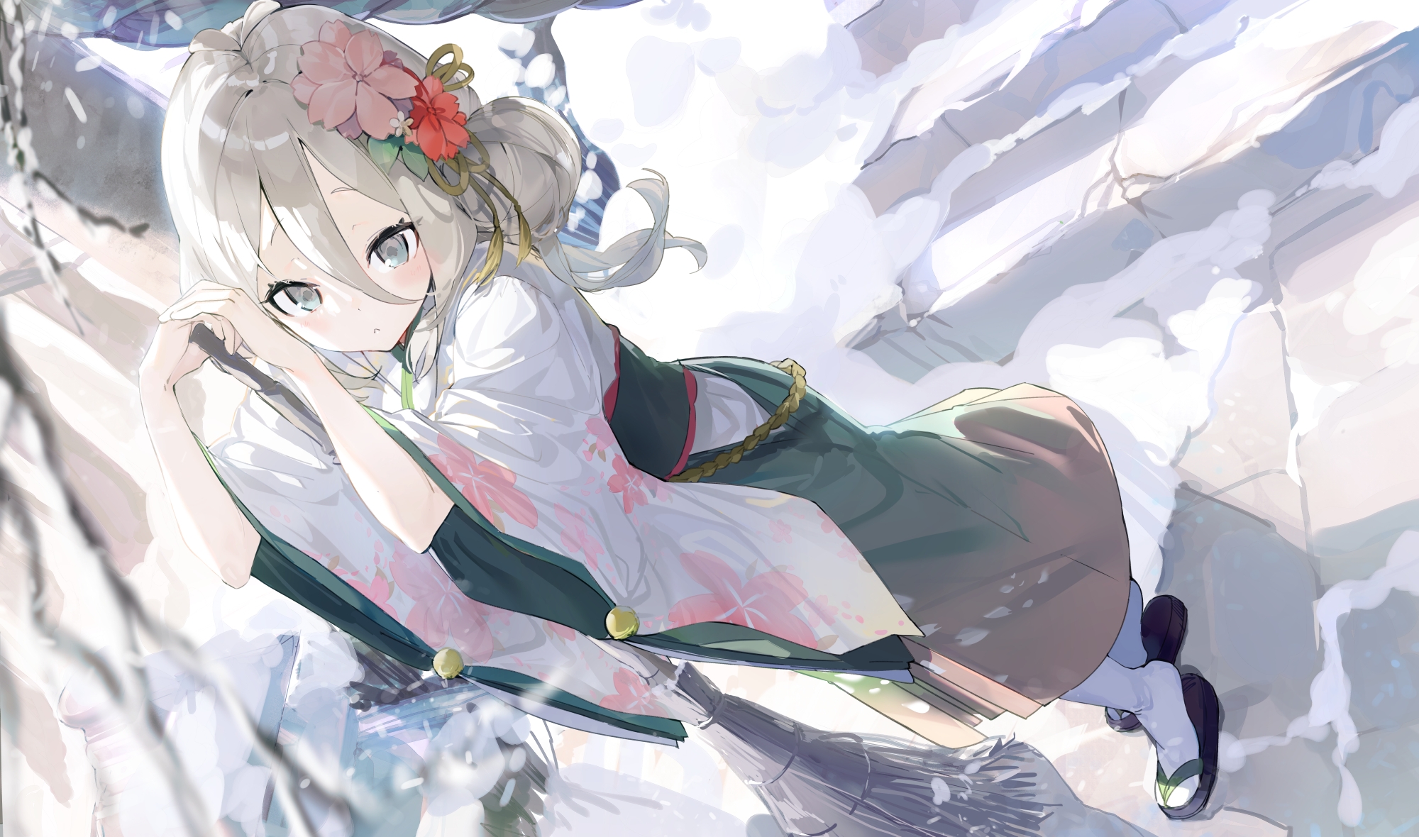 Фото принцесса подключается, лестницы, японская одежда, зима, снег, Wallpaper Kokkoro, разное - бесплатные картинки на Fonwall