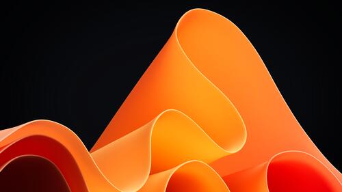 Оранжевая волнистая ткань на черном фоне