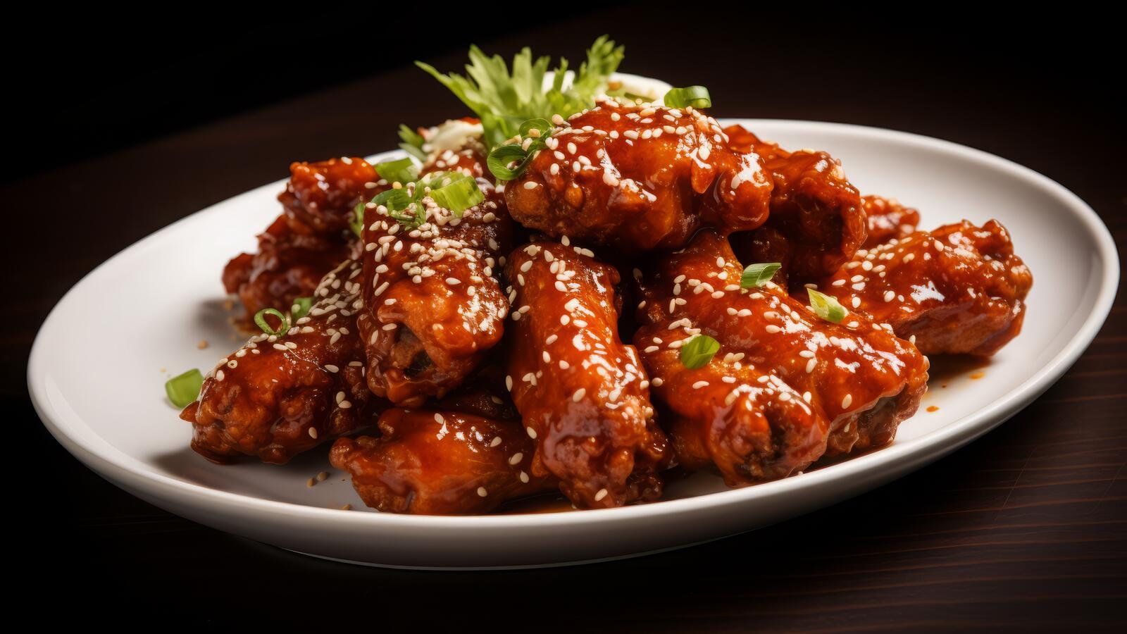Free photo Marinated chicken wings with sesame seeds