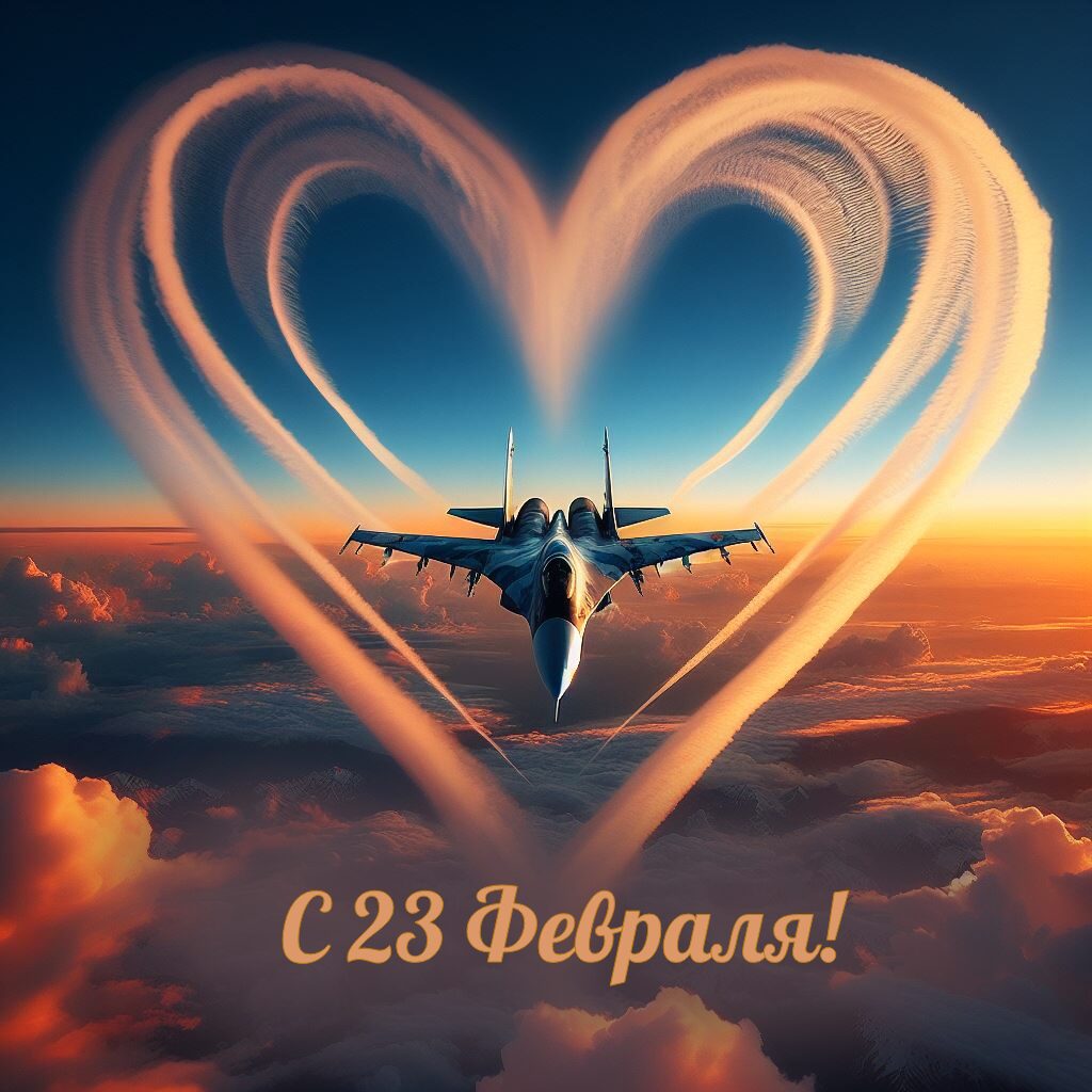 Free postcard Happy February 23rd congratulations to fighter pilots