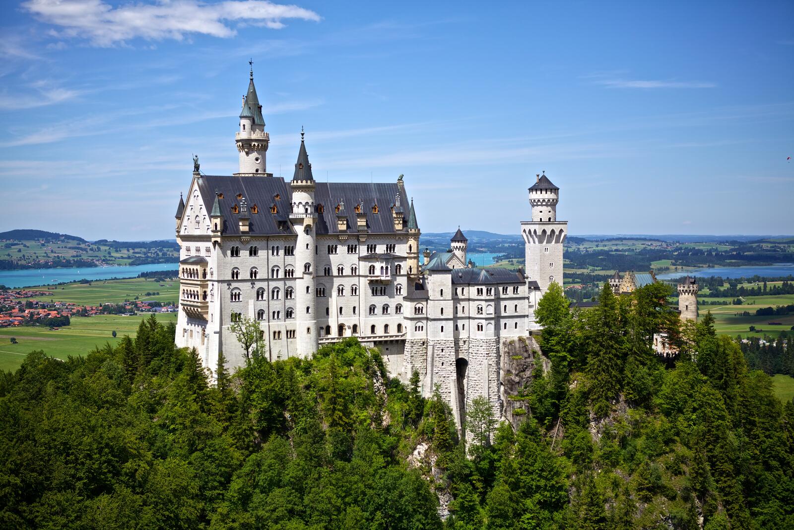 免费照片德国新天鹅堡山上的城堡