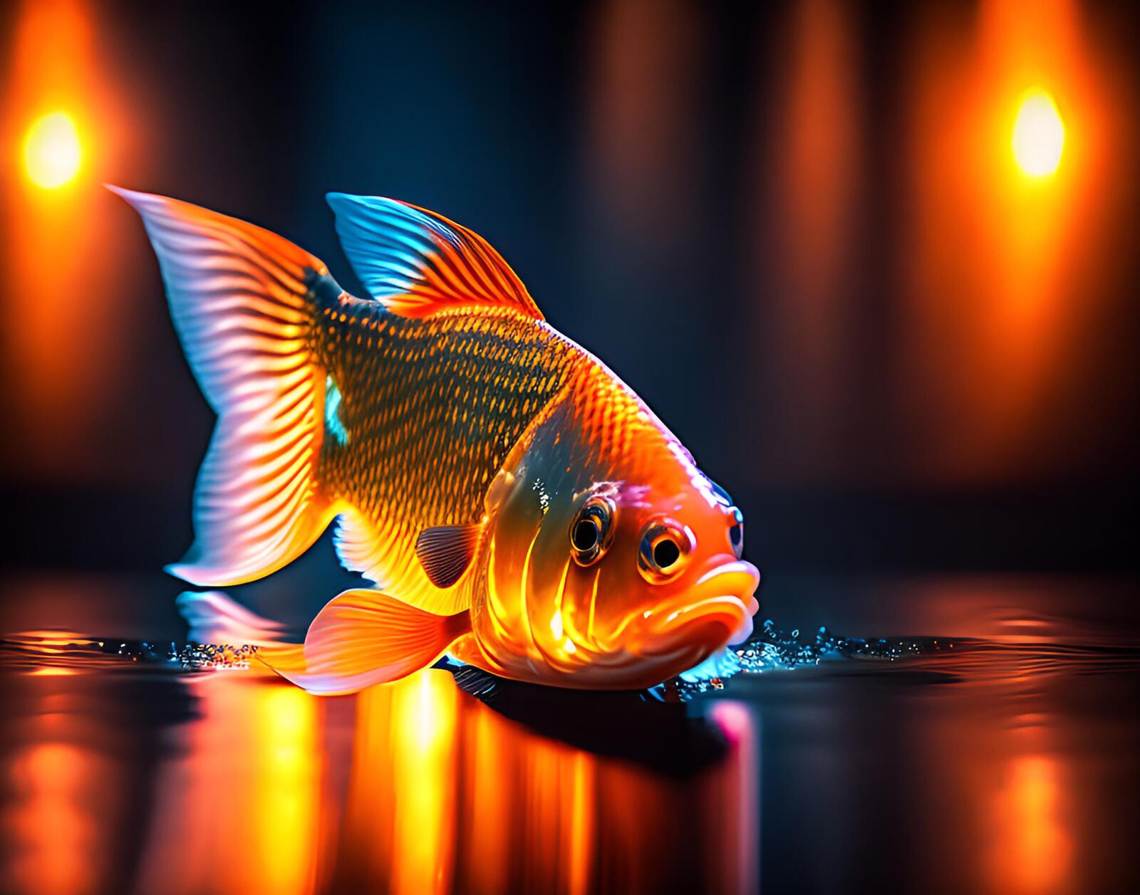Бесплатное фото Золотая рыбка с тремя глазами