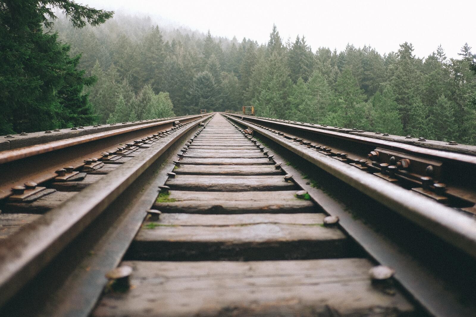 Wallpapers track railway rail on the desktop