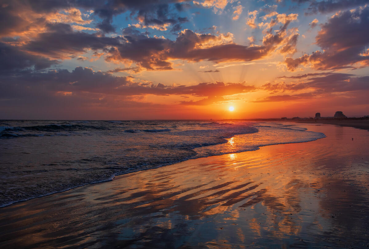 A calm sunset on the sea