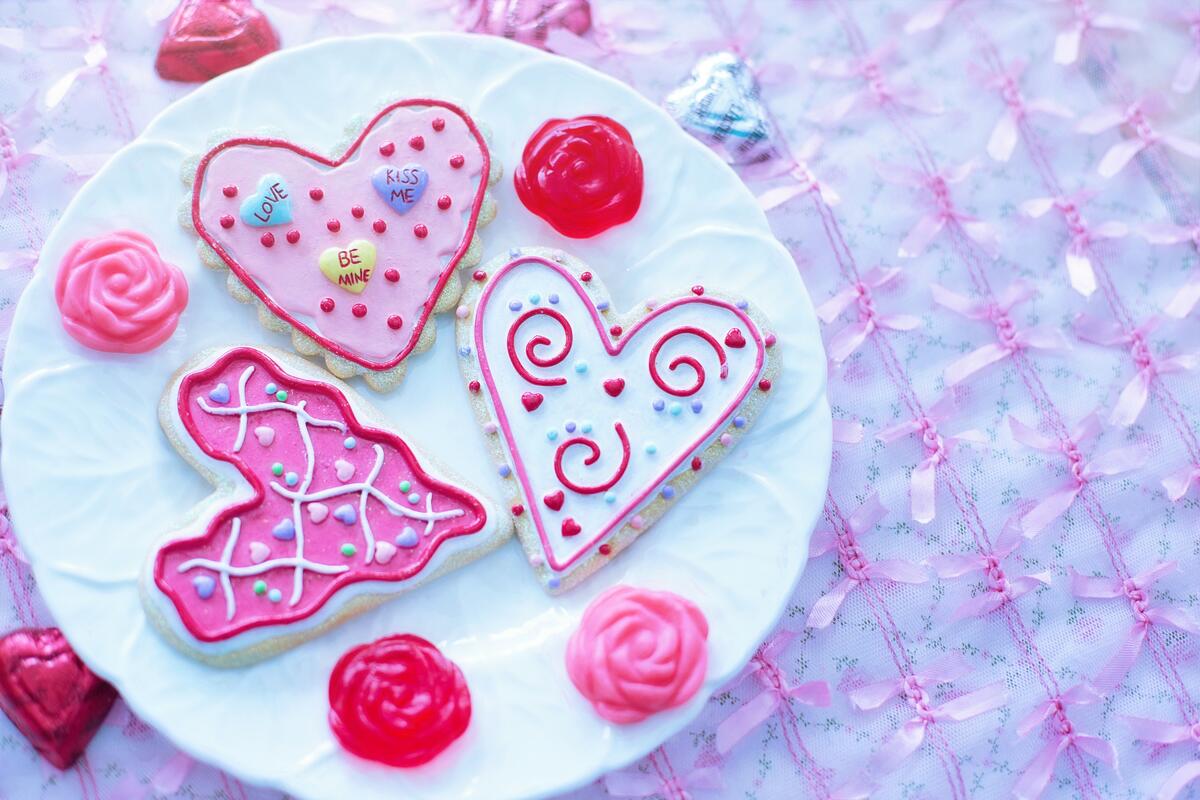 Delicious heart-shaped cakes