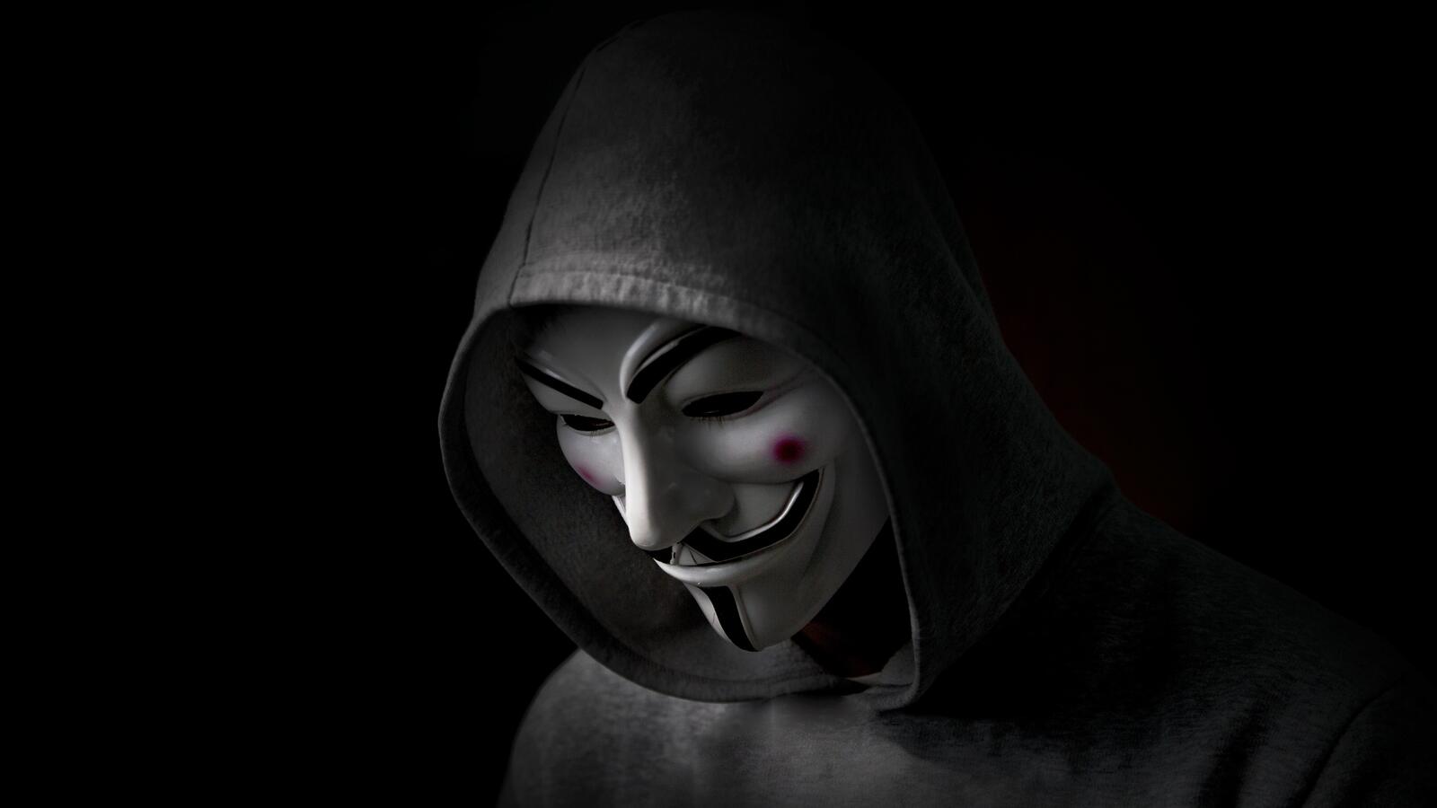Wallpapers anonymus hacker computer on the desktop