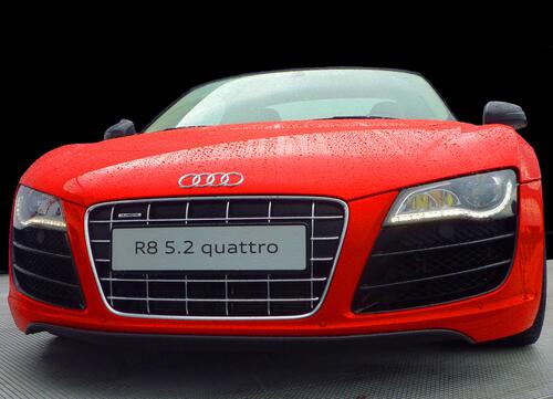 A red Audi R8.