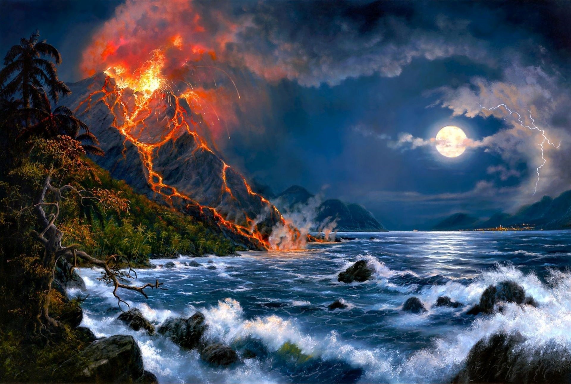 Бесплатное фото Извержение вулкана