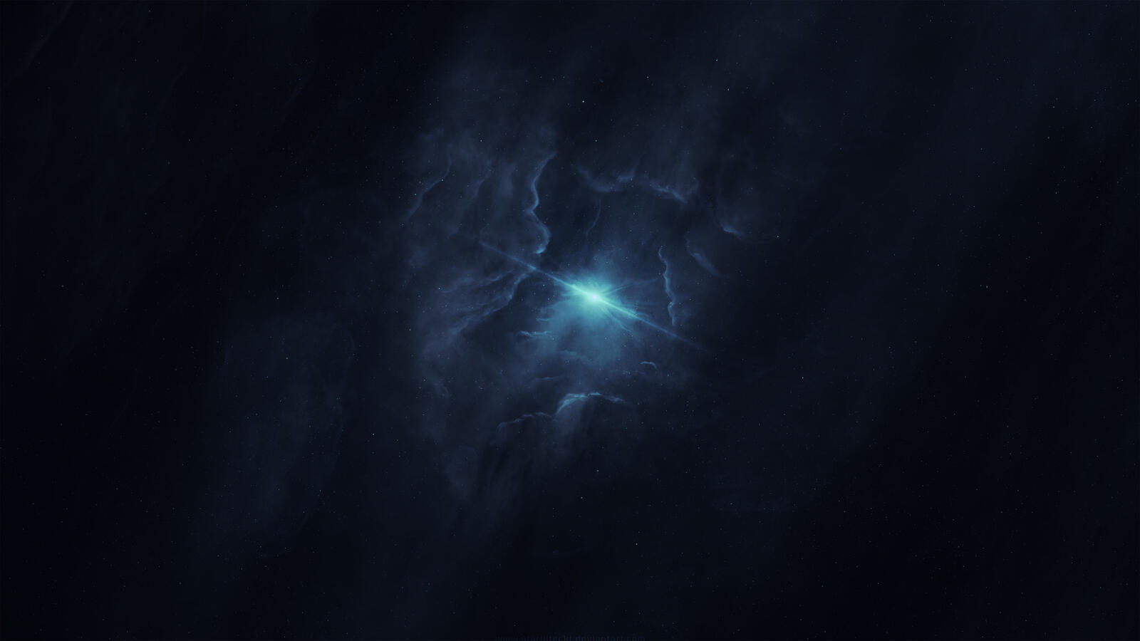 Бесплатное фото Одинокая звезда в ночном тумане