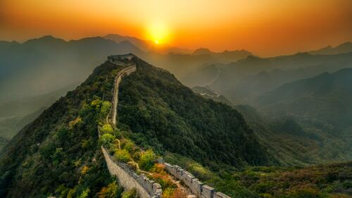 Китайская стена на закате