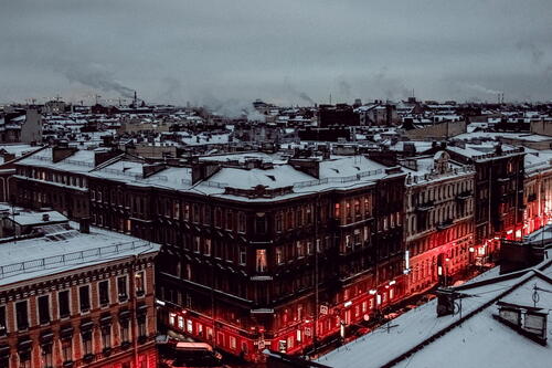 A red light on a St. Petersburg street