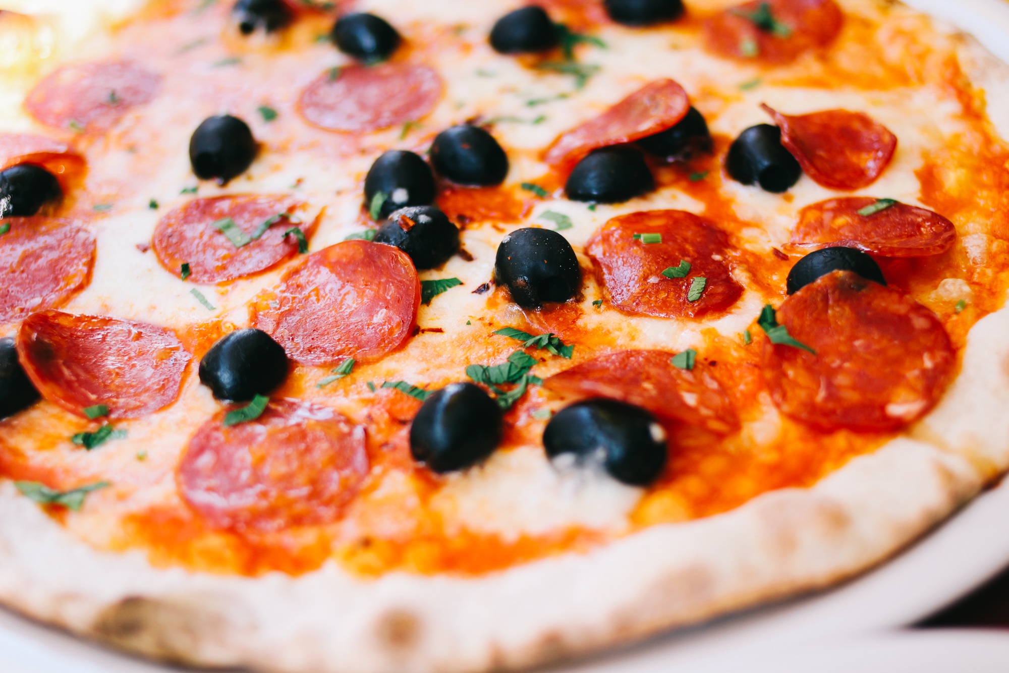 Delicious pizza with olives