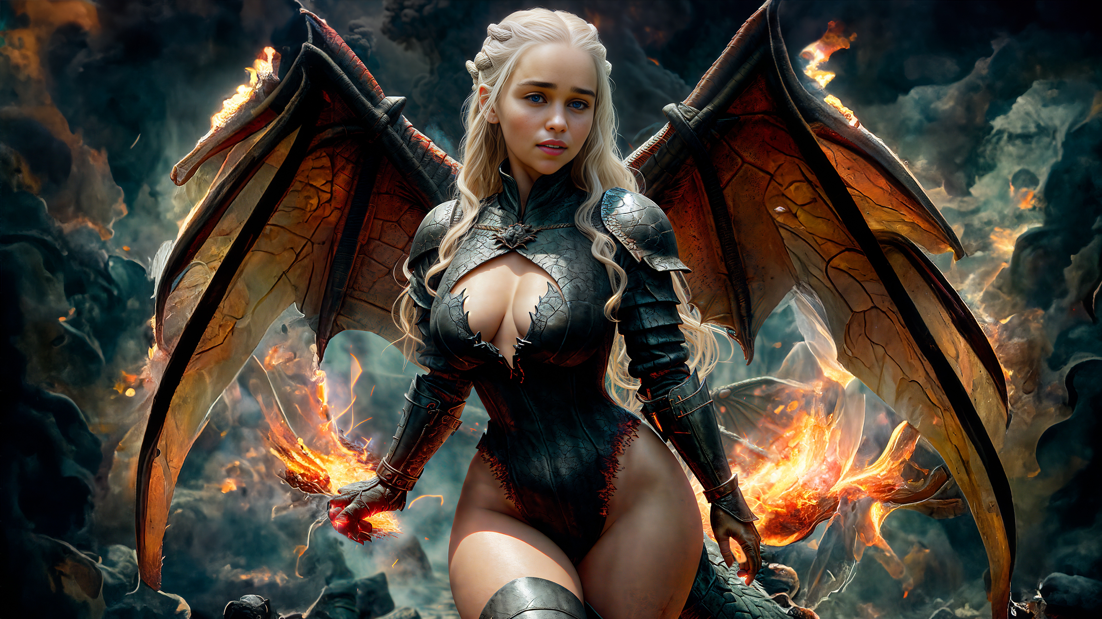 Free photo Daenerys Targaryen in dragon outfit