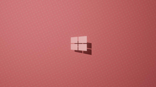 Windows 10 on a red background
