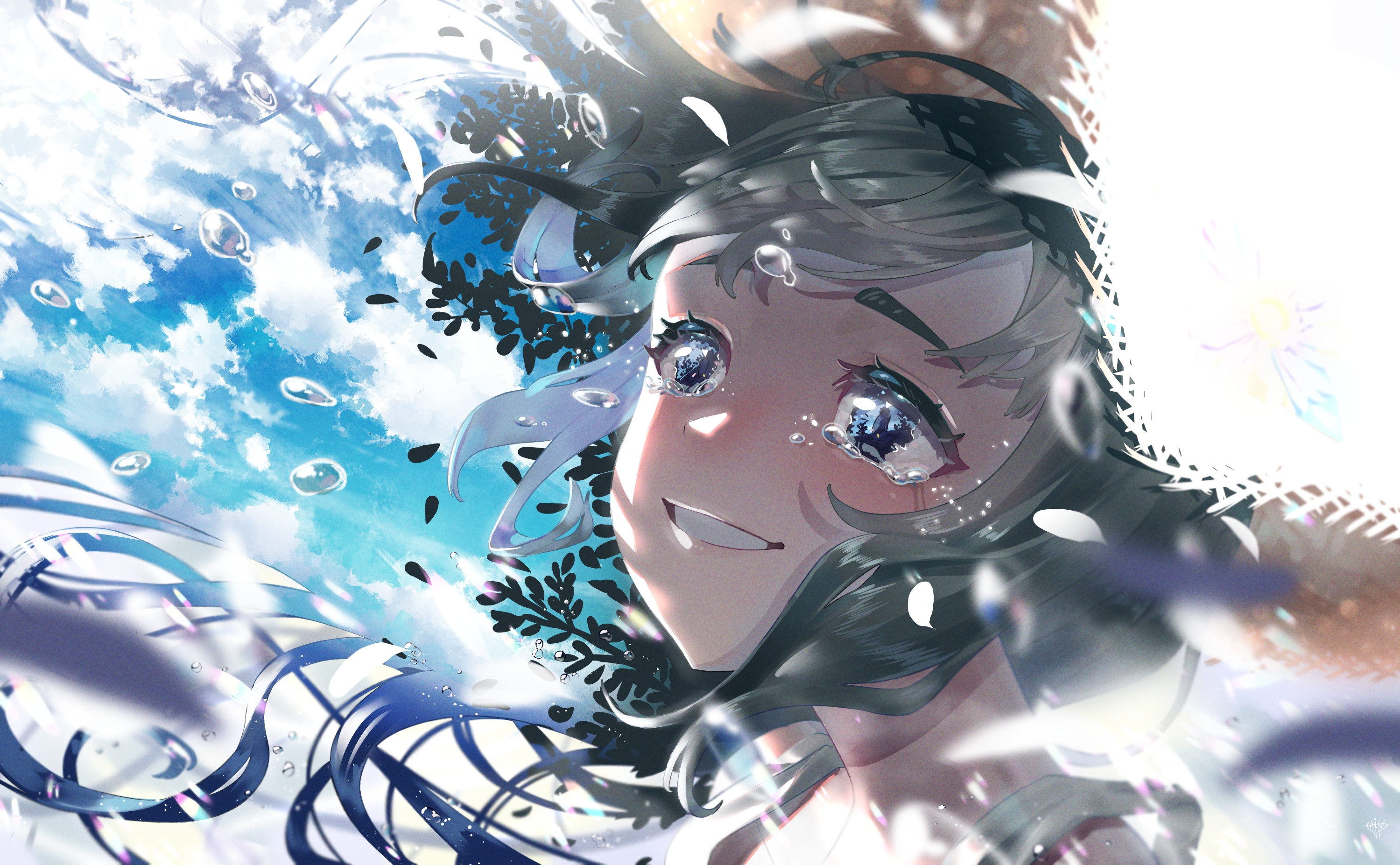 Wallpapers wallpaper crying tears anime girl on the desktop