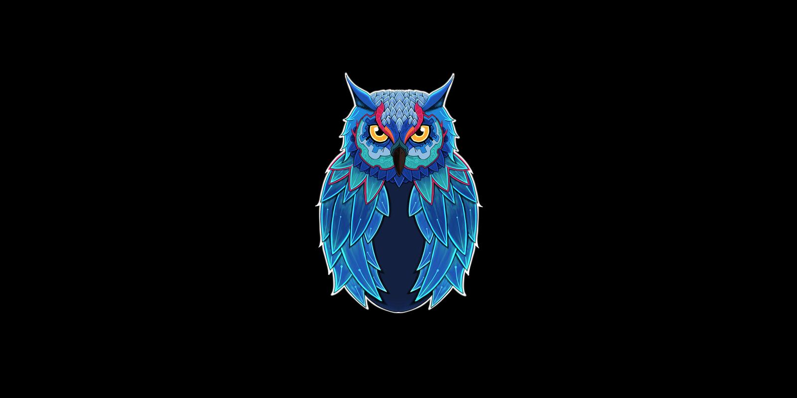 Free photo Blue owl rendering
