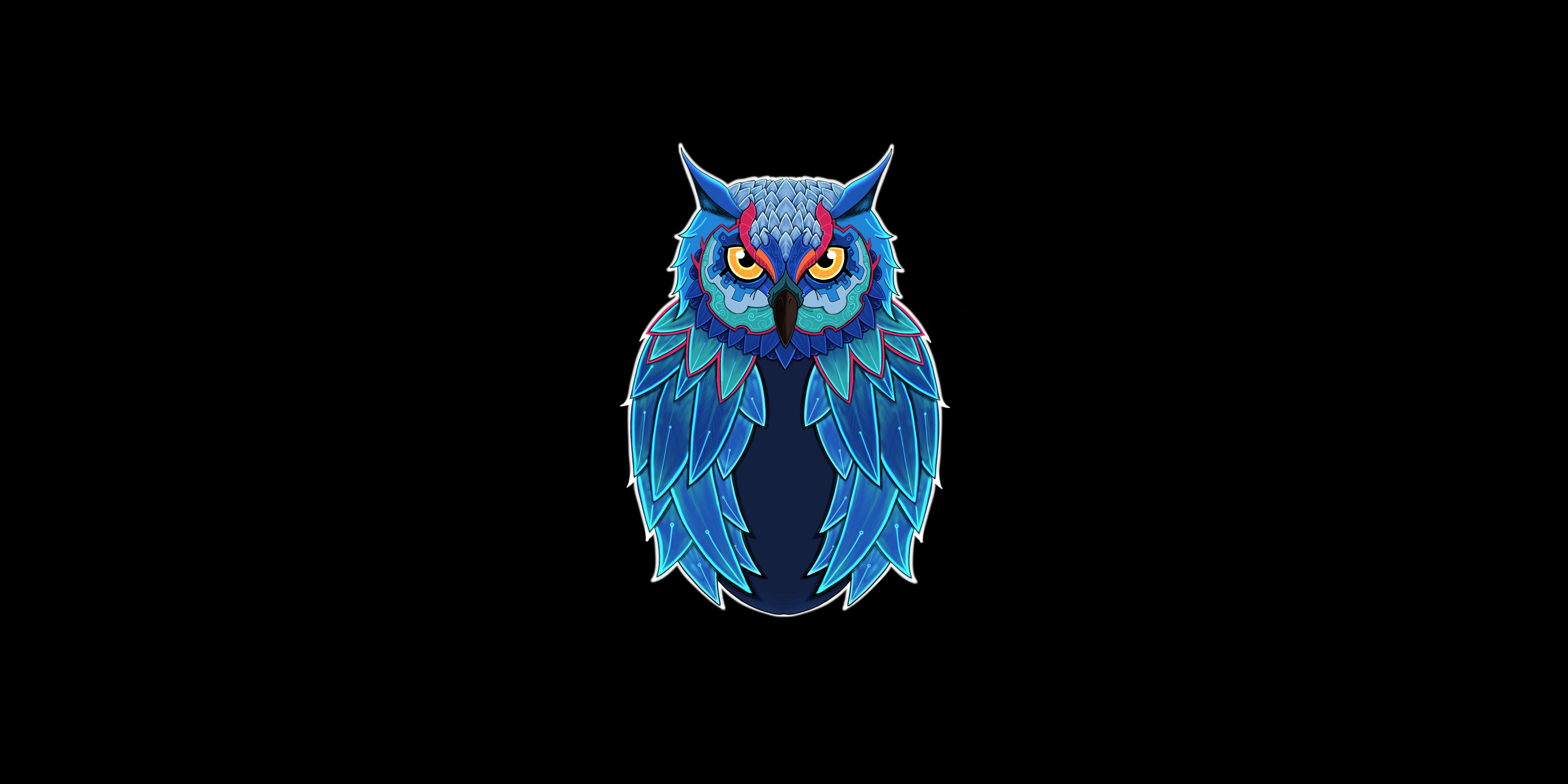 Free photo Blue owl rendering