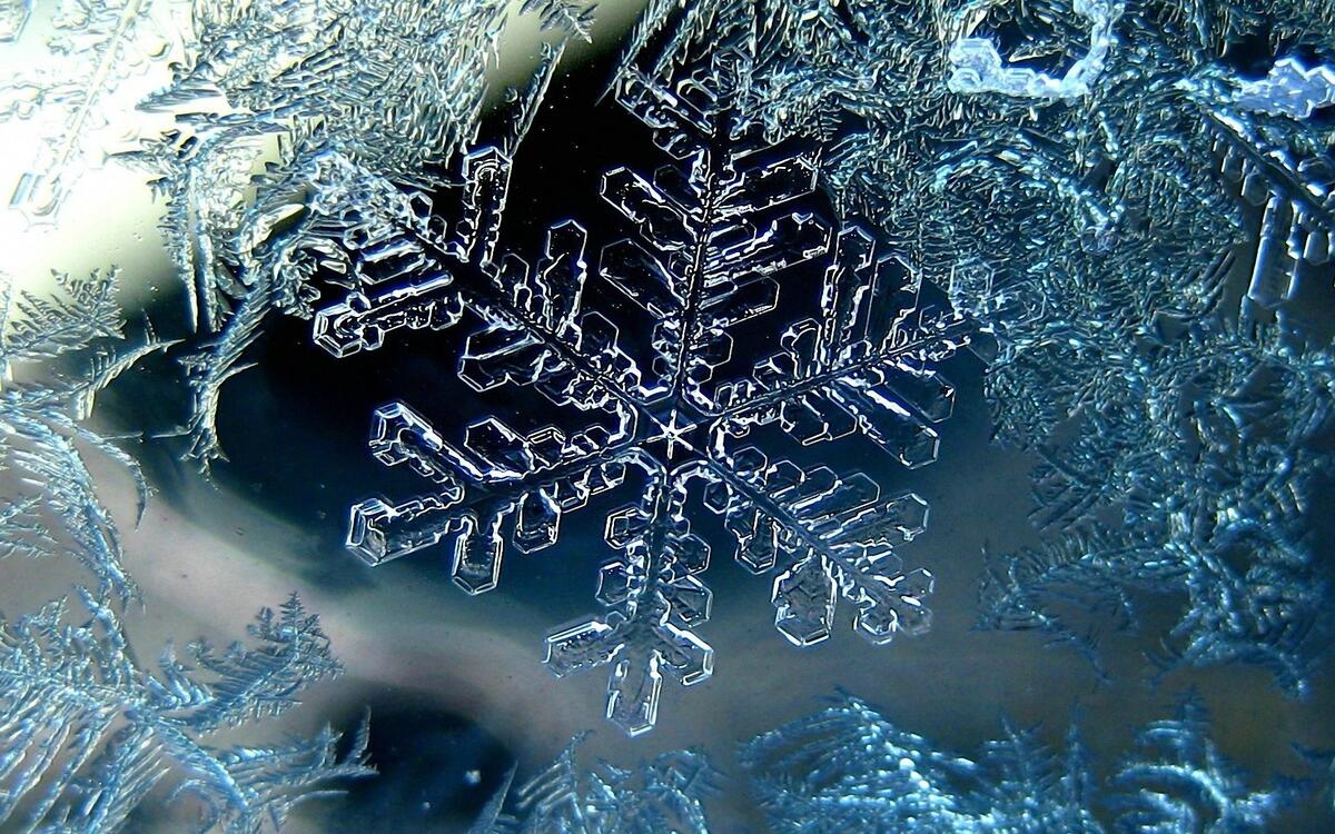 Crystal frosty snowflakes