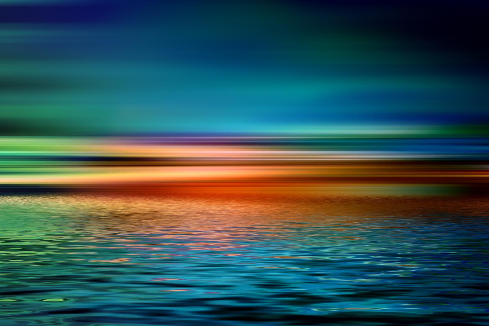 Wallpapers sunset water colorful on the desktop
