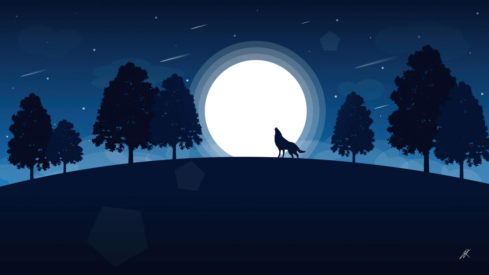Wallpapers wolf vector illustration on the desktop