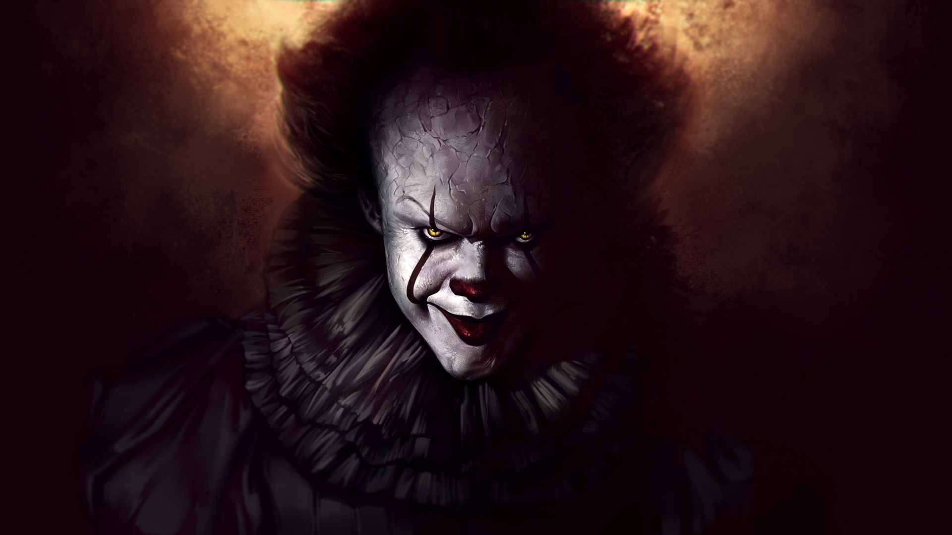 Free photo Pennywise the evil clown and the darkness.
