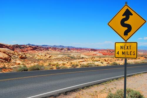 A road sign in the American desert