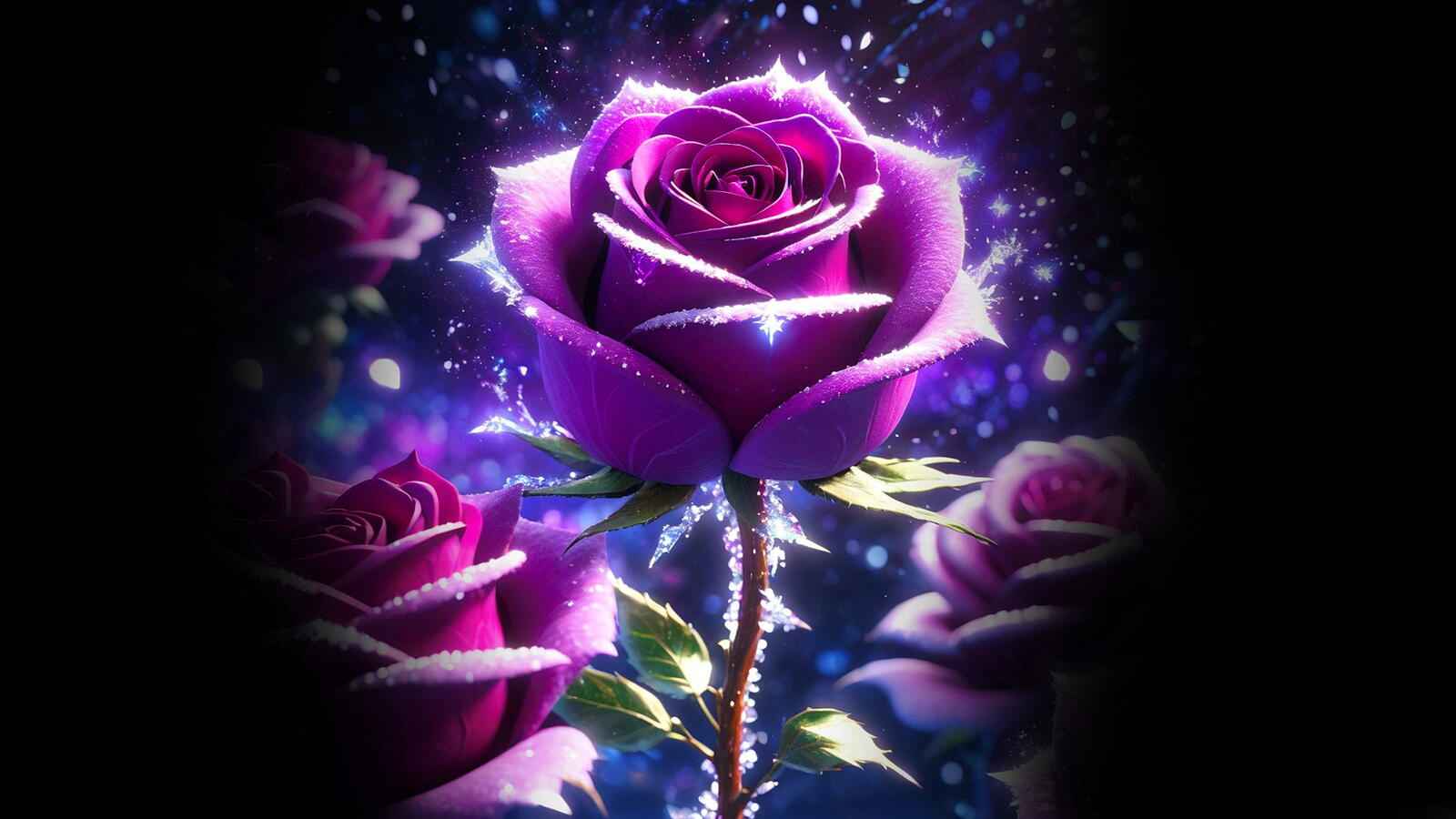 Бесплатное фото Красивая роза на черном фоне