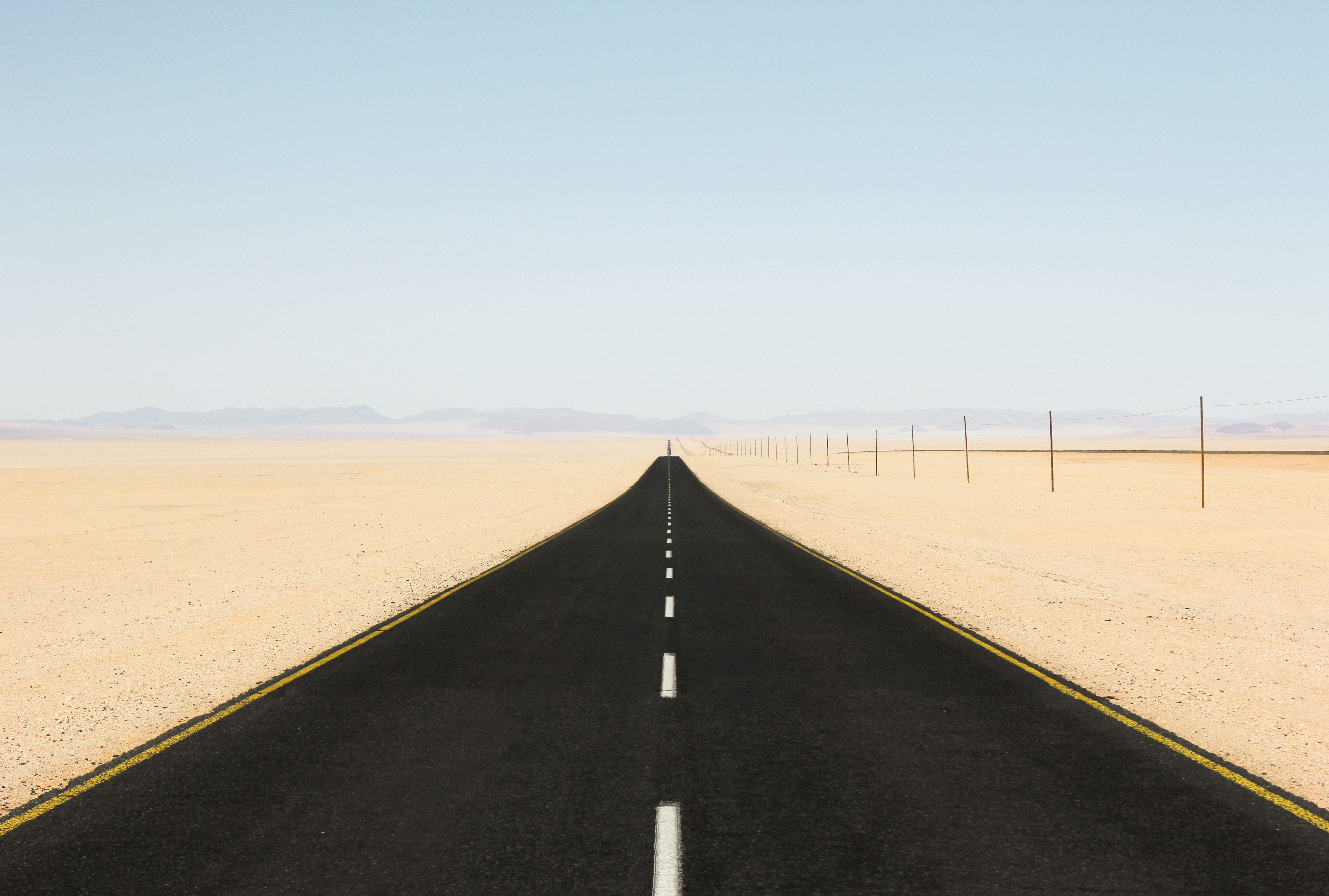 The black road through the desert