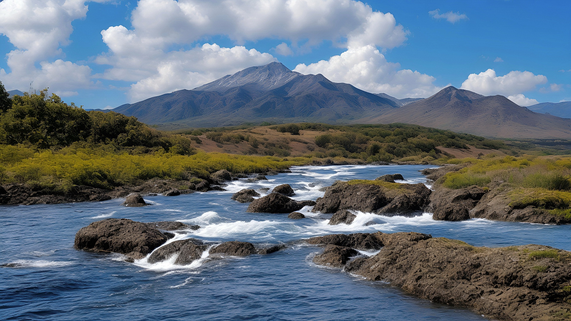 Free photo Landscape river and mountains