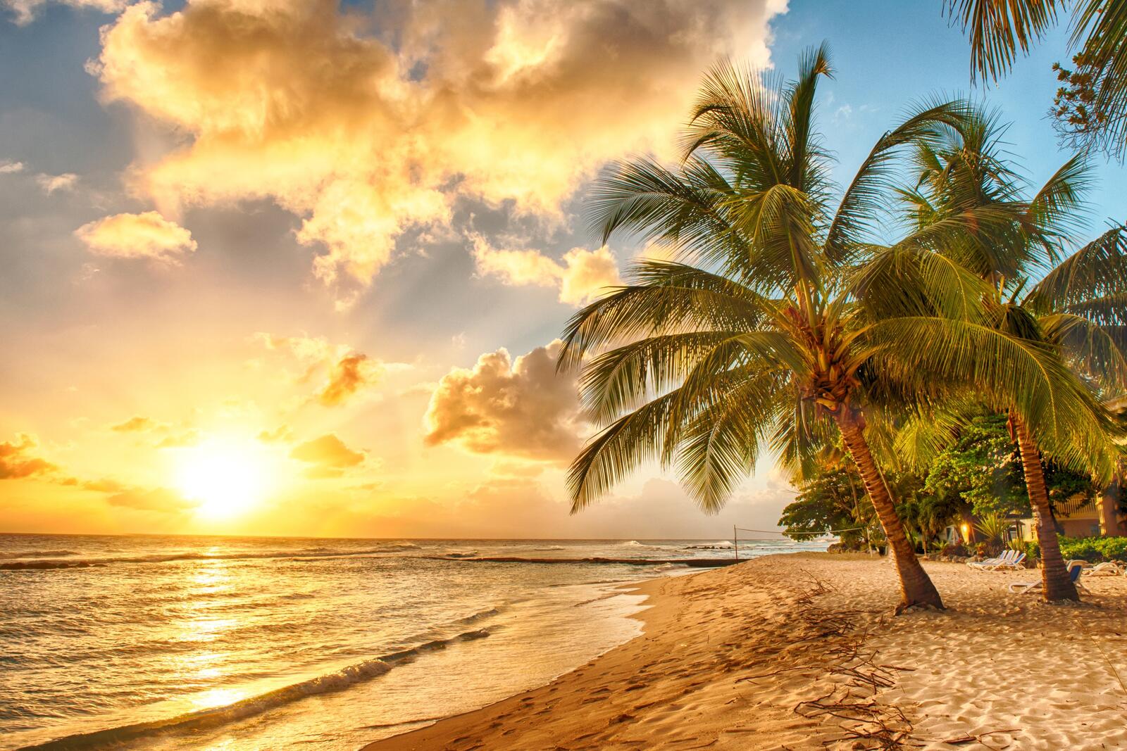 Бесплатное фото Красивый закат на Барбадосе