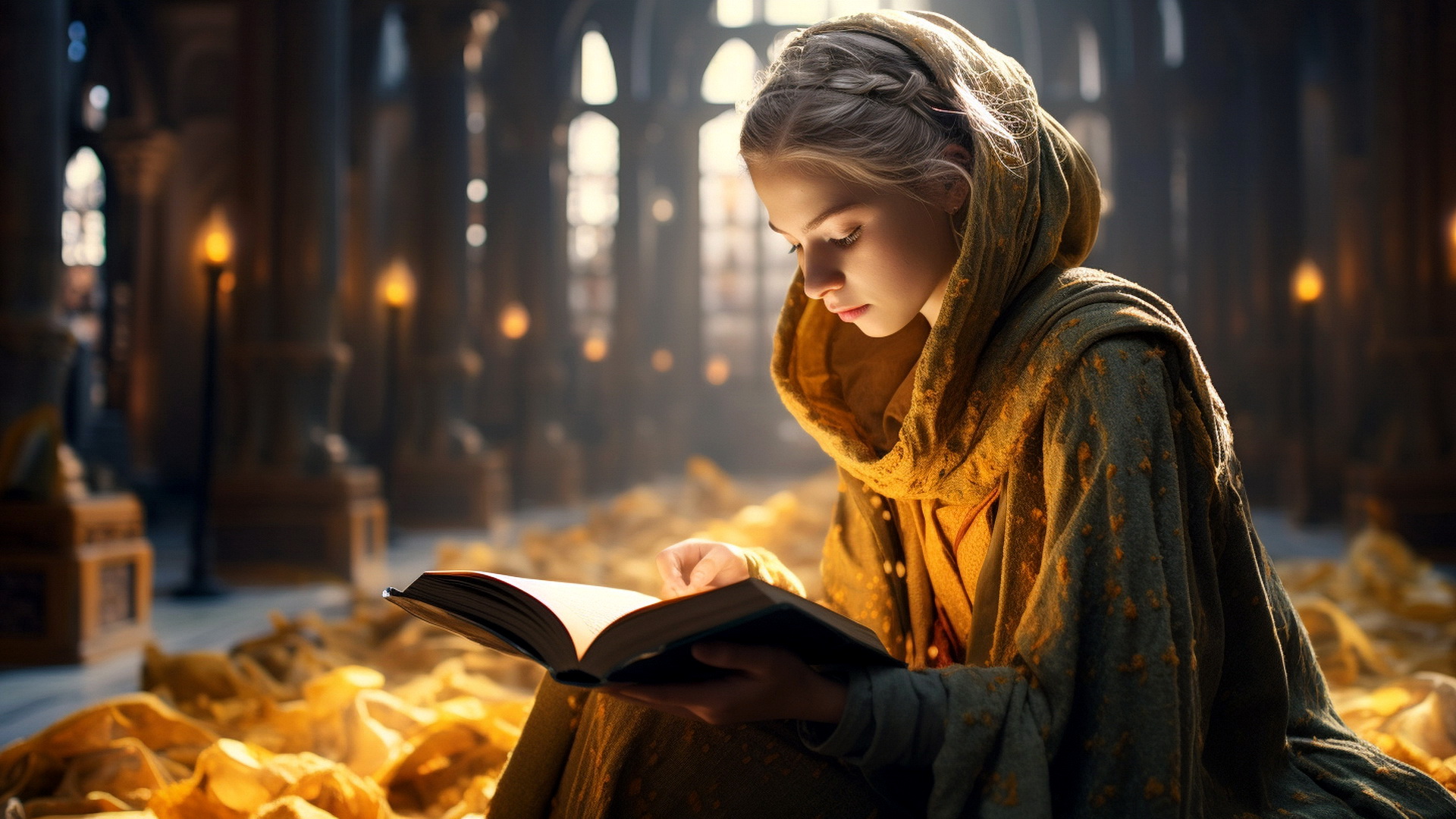 Бесплатное фото Девушка читает книгу