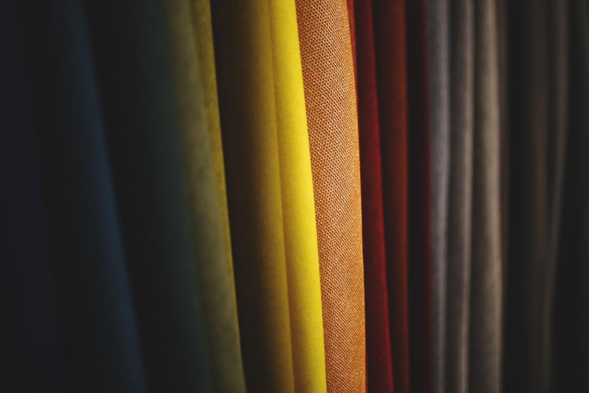 Multicolored tones of curtains