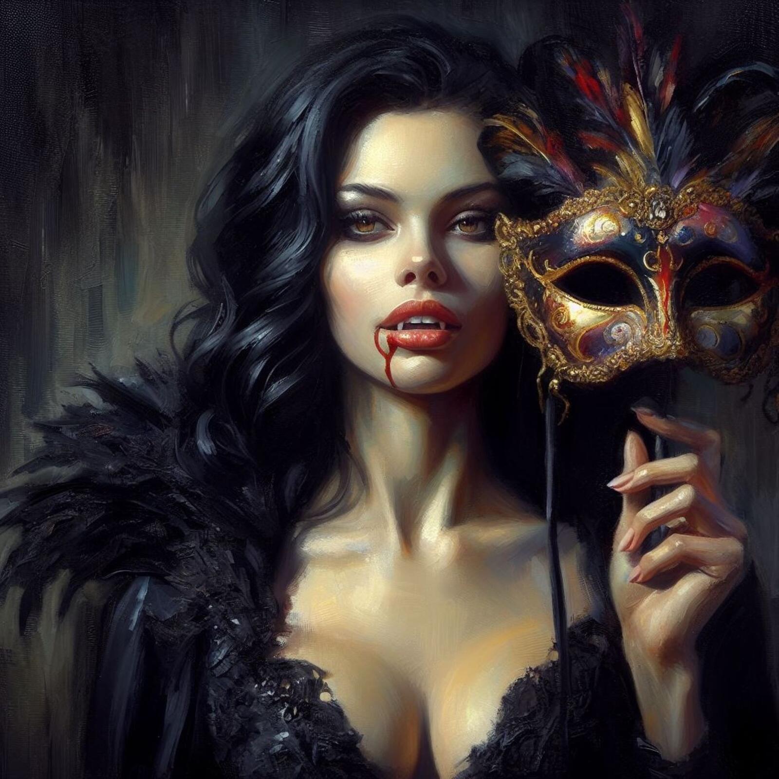 The vampire girl with the mask