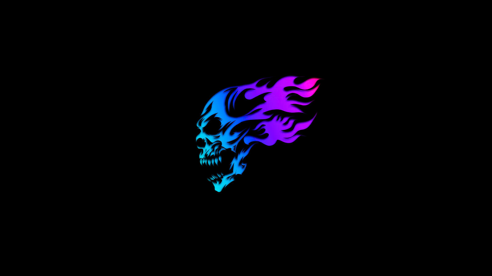 Бесплатное фото Рендеринг фиолетового черепа на черном фоне