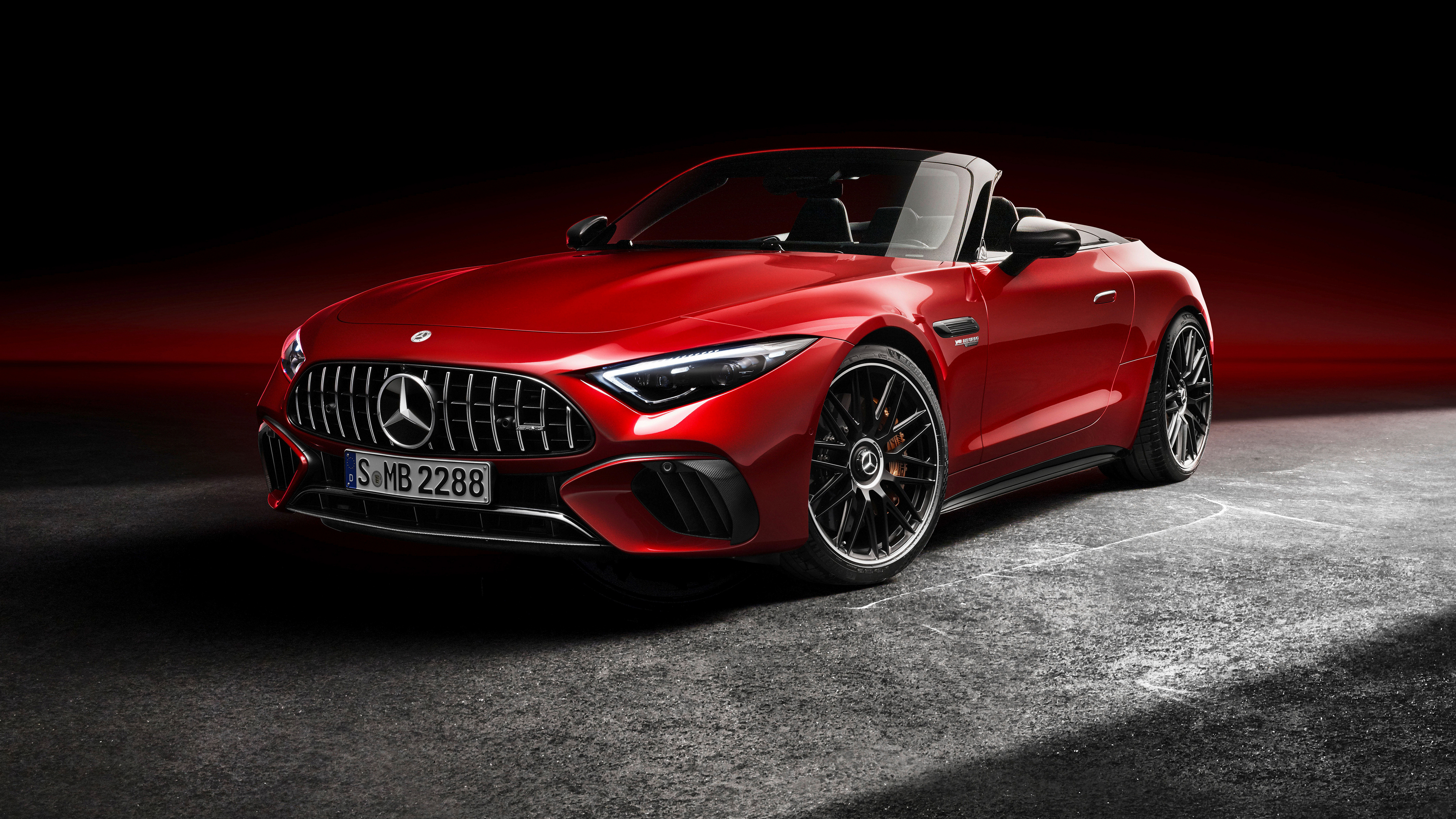 Red 2022 mercedes-amg sl 63 convertible coupe