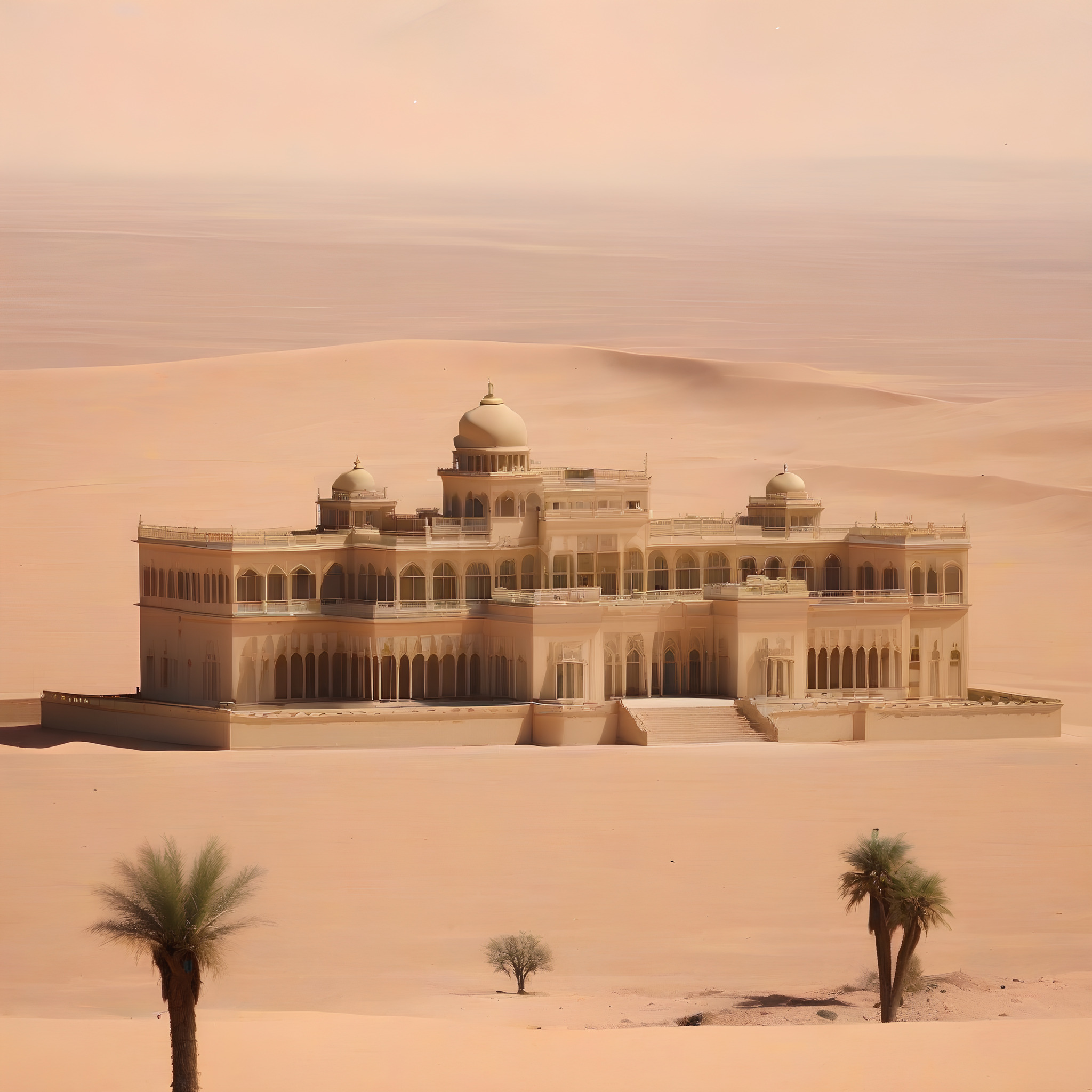 Бесплатное фото Дворец в пустыне