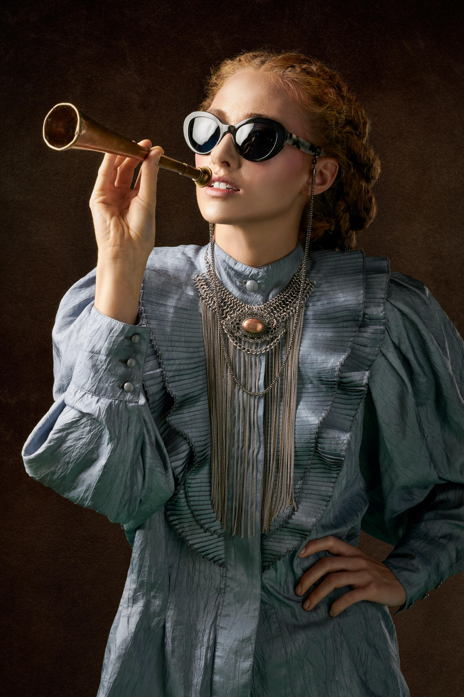 Free photo Picture of a girl in a steampunk style