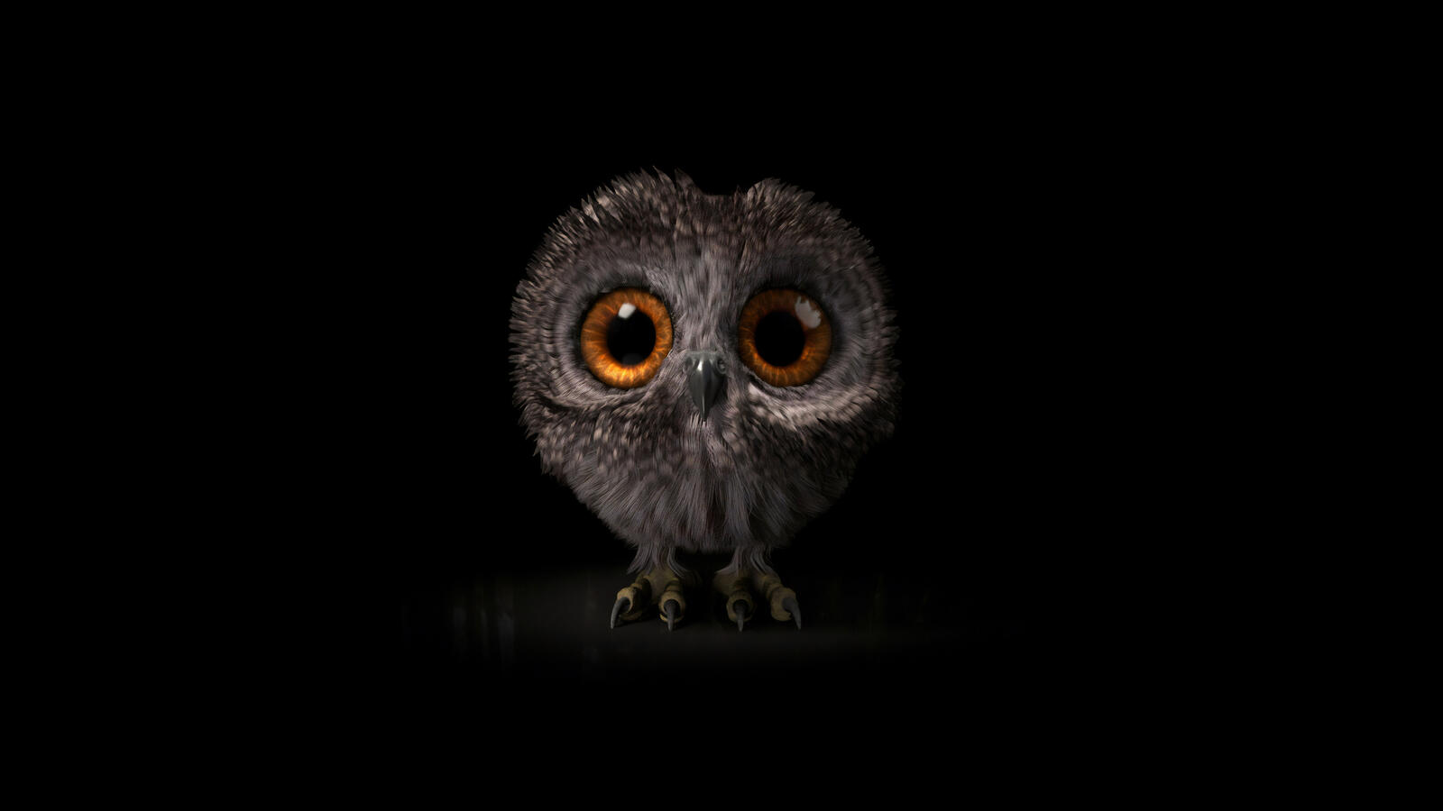 Free photo Cute owl on a dark background