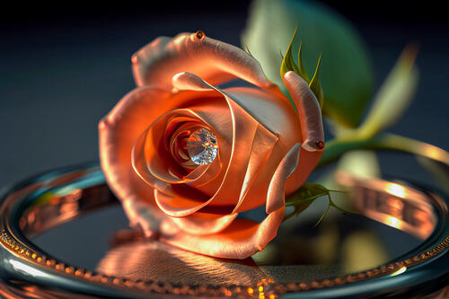 Бутон розы с бриллиантом внутри