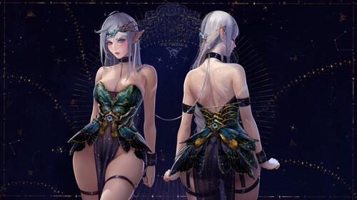 Elf girls in butterfly shaped dress