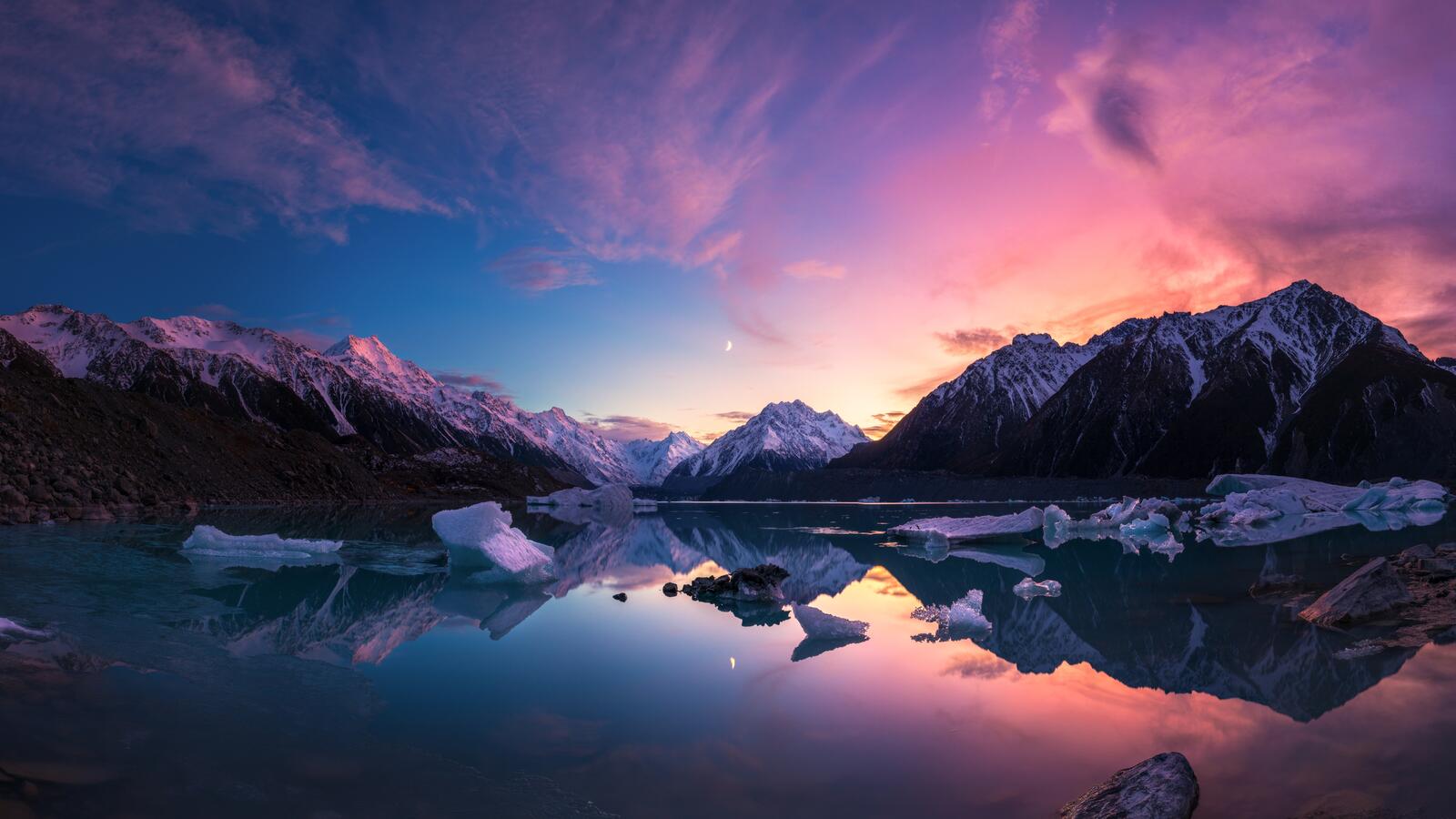 Бесплатное фото Красивый закат у берегов Новой Зеландии