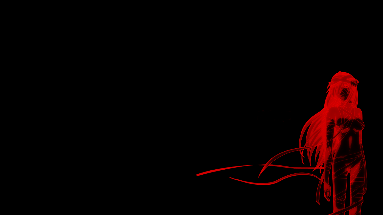 Free photo Silhouette of a girl in red on a black background