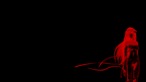 Silhouette of a girl in red on a black background