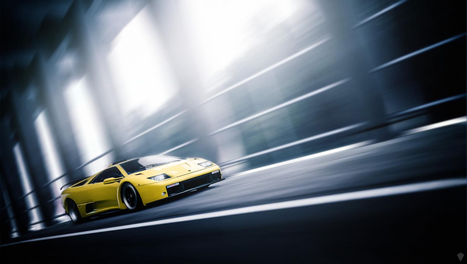 Бесплатное фото Lamborghini diablo желтого цвета