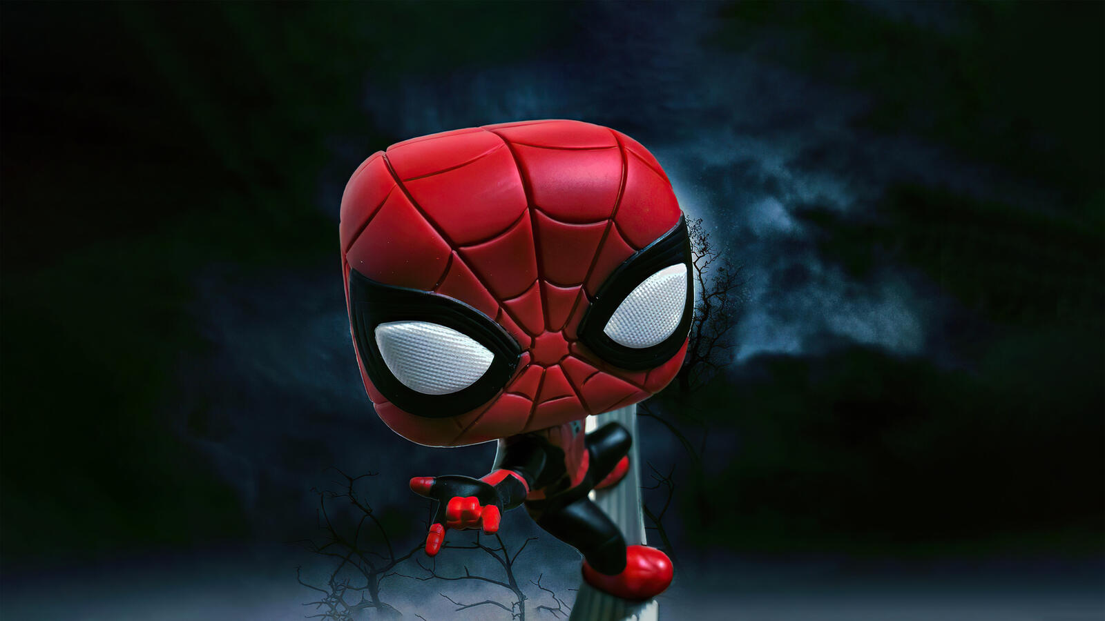 Free photo Spider-Man with a square head