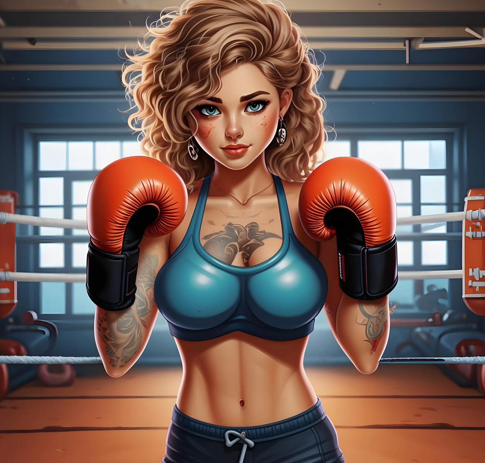 Free photo Girl boxer