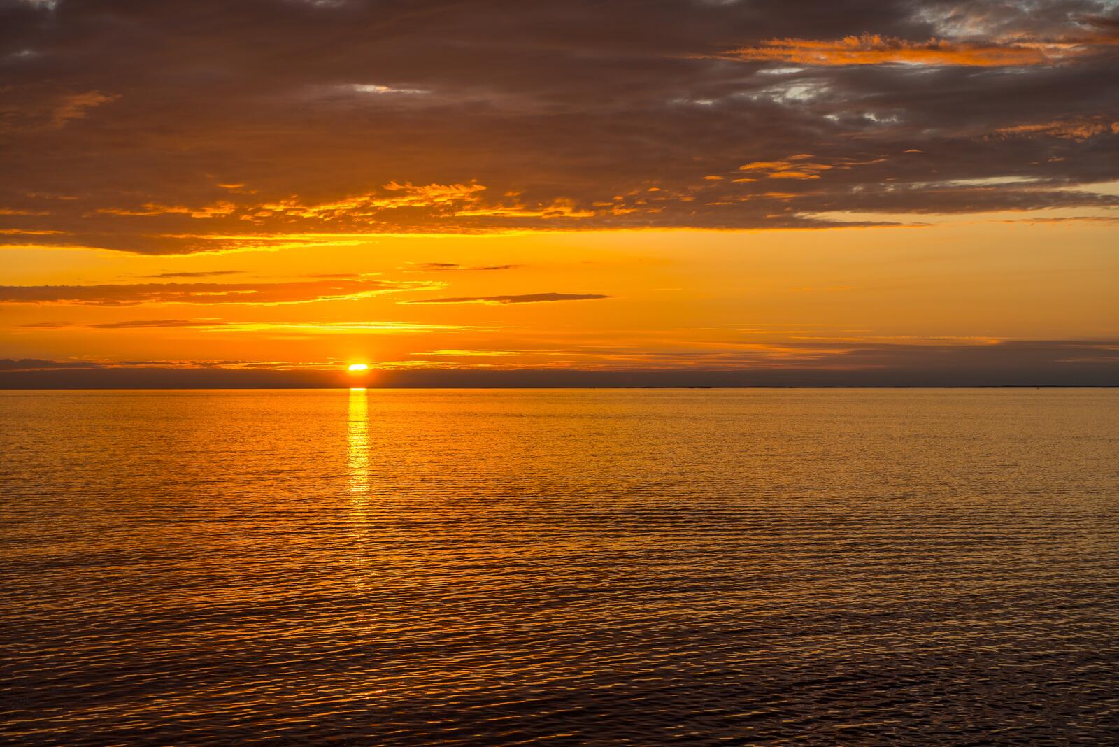 Free photo Sunrise over a calm ocean