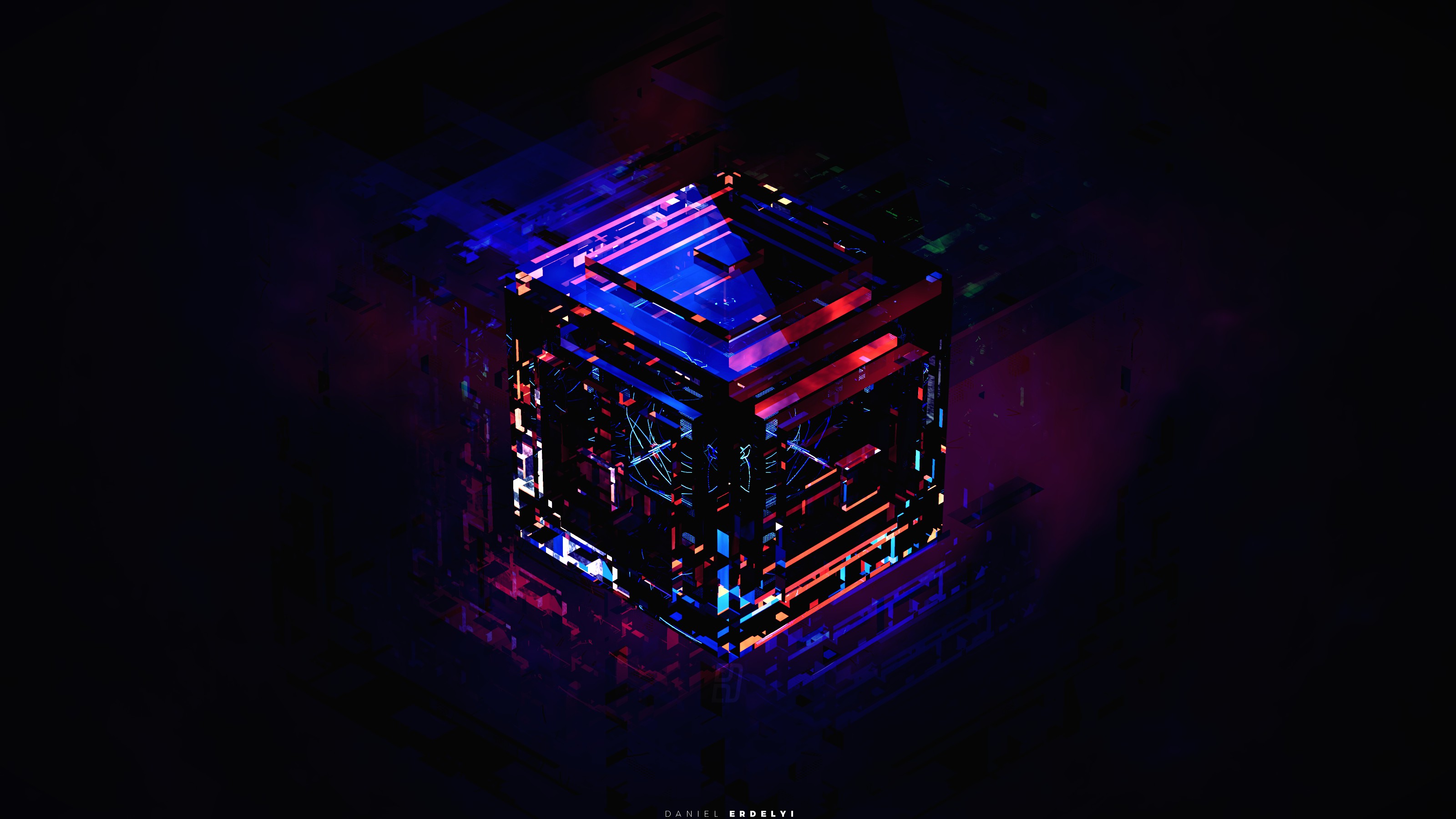 Wallpapers cube cubik 3d graphics on the desktop