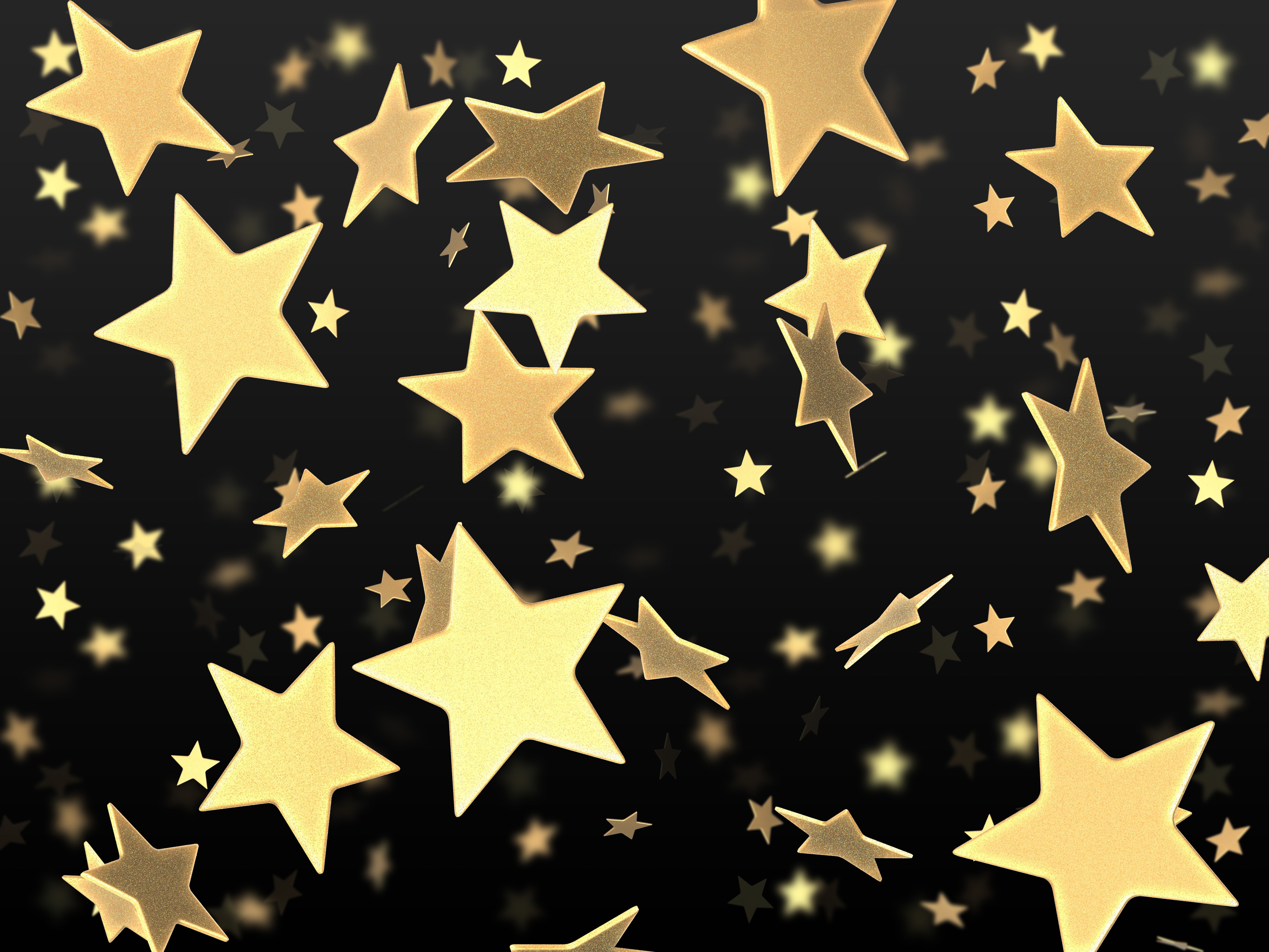 Free photo Gold stars in weightlessness