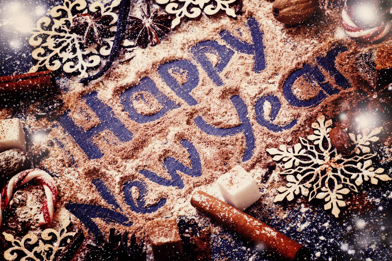 Free photo Happy New Year written in the snow